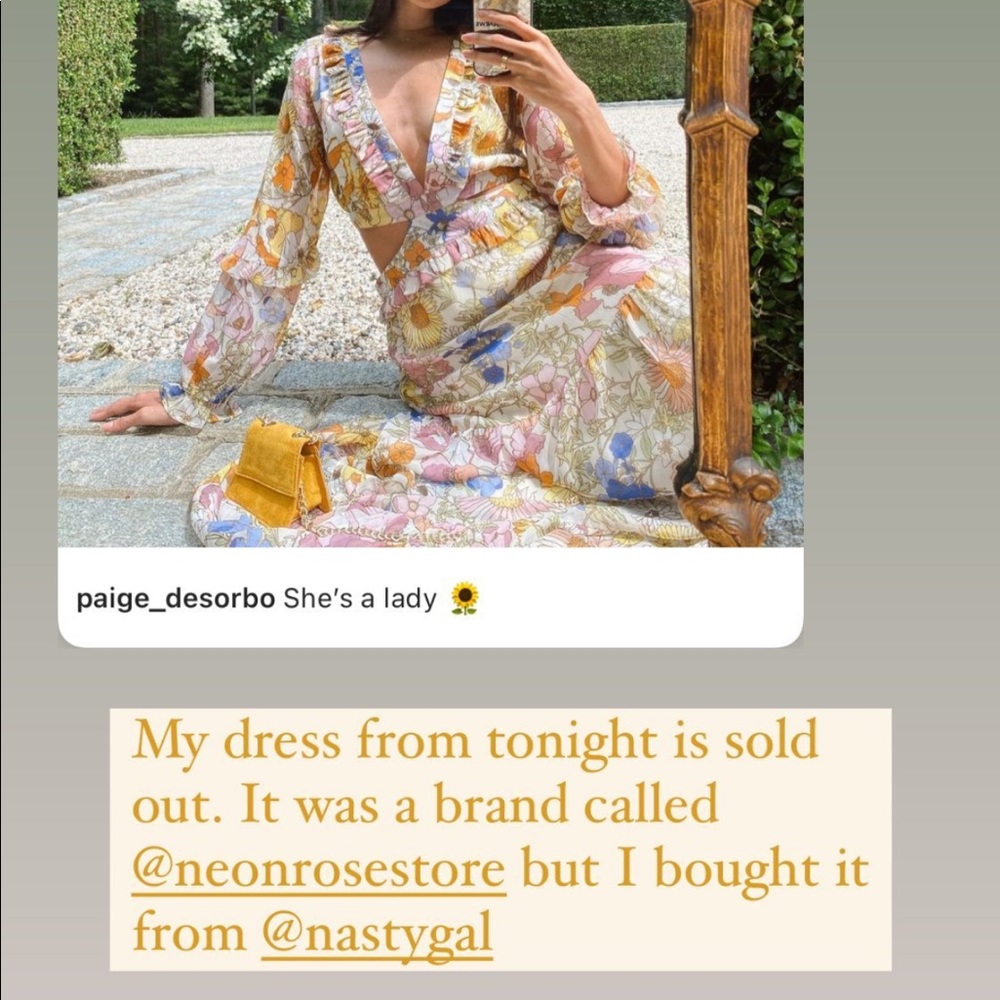 ISO: neon rose store maxi floral dress with cutout